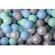 NC Ensemble De Boules En Plastique, 50 Pcs, Menthe/bleu/gris/perle/transparent