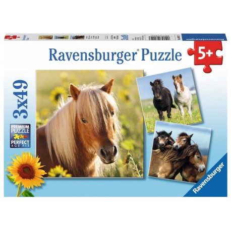 Ravensburger Puzzles 3x49 pièces - Adorables poneys