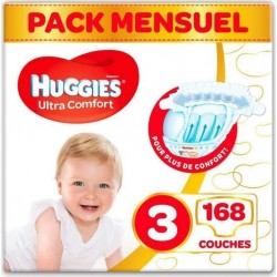 Huggies Ultra Comfort Couches Bébé Unisexe X168 Taille 3 Pack 1 Mois