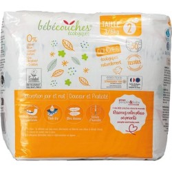 NC Couches Bébécouches Écologiques Taille 2 (3-6Kg) Sachet De 30