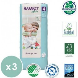 NC Couches Bambo Nature Maxi T4 (7-14Kg) 3 Paquets De 48