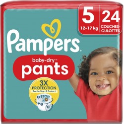 PAMPERS Couches Culottes Bébé Baby Dry Pants 12 17Kg Taille 5 pack de 24 couches culottes