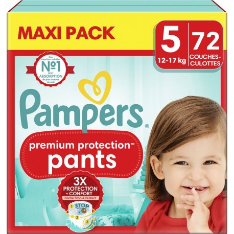 PAMPERS Couches Culottes Bébés Premium Protection Pants 12 17Kg Taille 5 pack de 72 couches culottes