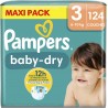 PAMPERS Couches Bébé Baby-Dry 6 10Kg Taille 3 pack de 124 couches