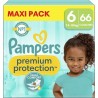 PAMPERS Couches Bébé Premium Protection 13 18Kg Taille 6 pack de 66 couches