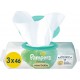 PAMPERS Lingettes Nettoyantes Bébé Harmonie New Baby à l'Aleo Vera pack de 3 sachets de 46 lingettes