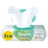 PAMPERS Lingettes Nettoyantes Bébé Harmonie New Baby à l'Aleo Vera pack de 3 sachets de 46 lingettes