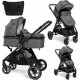 NC Bebelissimo Poussette Transformable Combinée Convertible 2 En 1 - poids 0-22Kg Nicea Gris