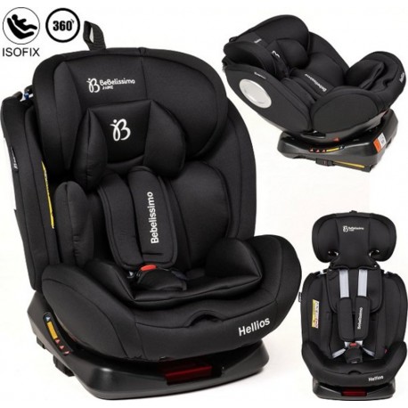 NC Bebelissimo Siège Auto Isofix Pivotant 360 °- Groupe 0+/1/2/3 (0-36Kg) Hellios Noir /noir