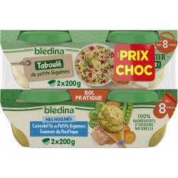 BLEDINA Repas bébé dès 8 mois assortiment les 4 pots 800g