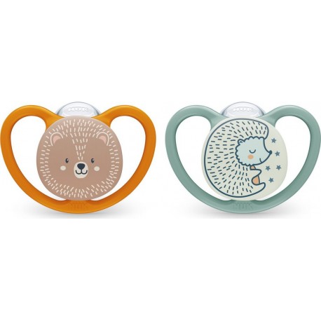 NUK Sucette vert/orange 0-6 mois Airflow lot de 2 sucettes