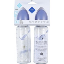 TEX BABY Biberon bébé bleu 240mL lot de 2 biberons