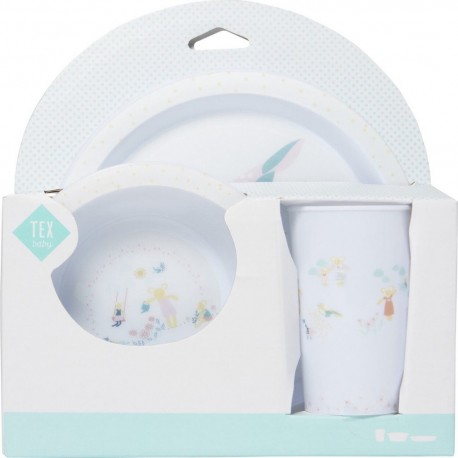 TEX BABY Set repas rose clair le set de repas