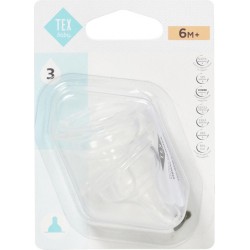 TEX BABY Tétine beige en silicone lot de 2 tétines