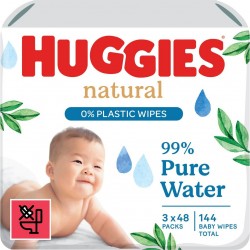 HUGGIES Lingettes Bébé Natural LINGETTES les 3 paquets de 48