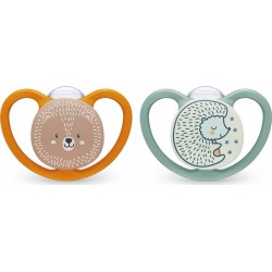 NUK Sucette vert/orange 18-36 mois Airflow lot de 2 sucettes