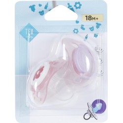 TEX BABY Sucette bébé rose dès 18 mois lot de 2 sucettes