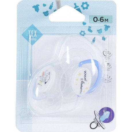 TEX BABY Sucette bébé blanc 0-6 mois lot de 2 sucettes