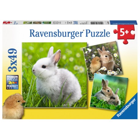 Ravensburger Puzzles 3x49 pièces - Mignons petits lapins