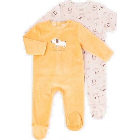 TEX BABY Pyjama Jaune lot de 2