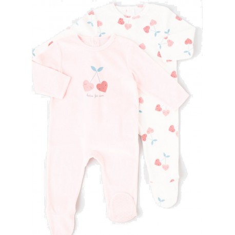 TEX BABY Pyjama Rose lot de 2