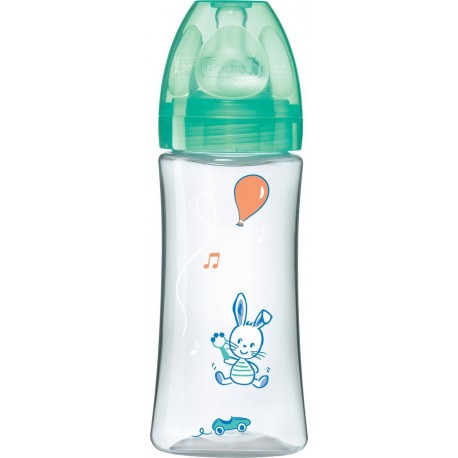 DODIE Biberon 6+ Mois Lapin Vert le biberon de 330ml