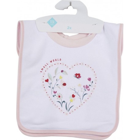 TEX BABY Bavoir bébé rose lot de 2 bavoirs