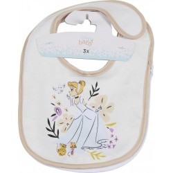 DISNEY Bavoir bébé blanc Princesse Cendrillon lot de 3