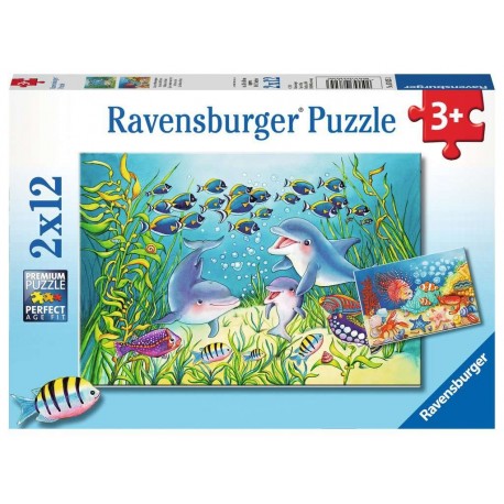 Ravensburger Puzzles 2x12 pièces - Au fond de l'océan