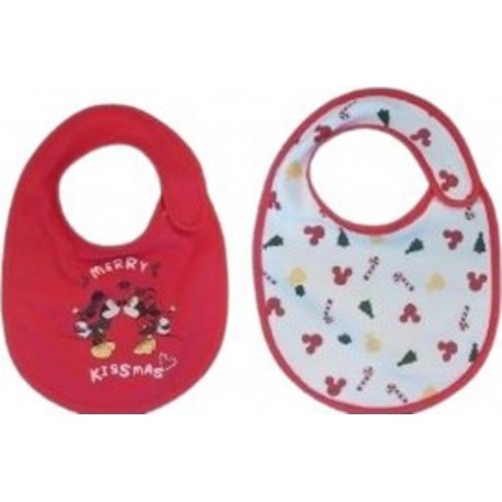 DISNEY Bavoir Mickey Minnie Rouge lot de 2