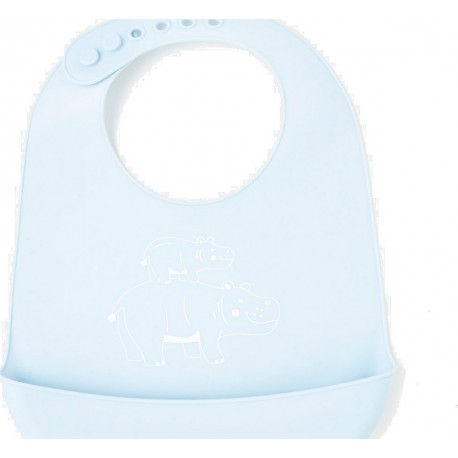 TEX BABY Bavoir Silicone Bleu le bavoir