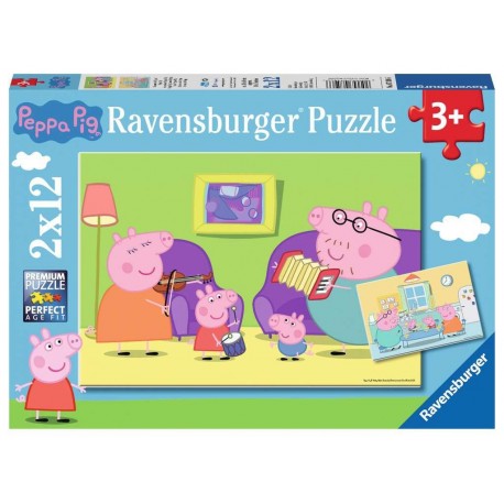 Ravensburger Puzzles 2x12 pièces - A la maison / Peppa pig