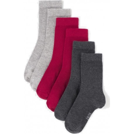 TEX BABY Chaussettes bébé gris/rouge T21/23 lot de 3 paires de mi-chaussettes