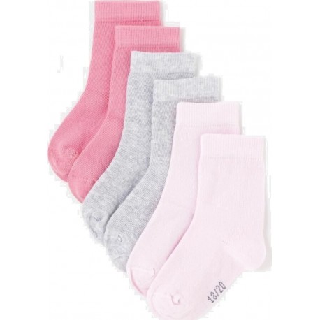 TEX BABY Chaussettes bébé fille rose/gris T24/26 lot de 3 paires de chaussettes