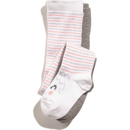 TEX BABY Collant bébé rose 3 à 6 mois lot de 2 collants