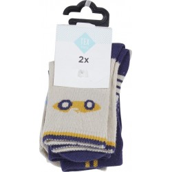 TEX BABY Mi-chaussettes bébé marine foncé T15/17 lot de 2 paires de mi-chaussttes