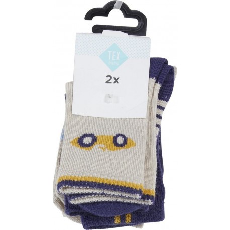 TEX BABY Mi-chaussettes bébé marine foncé T21/23 lot de 2 paires de mi-chaussttes