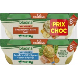 BLEDINA Repas bébé dés 8 mois assortiment les 4 pots 800g