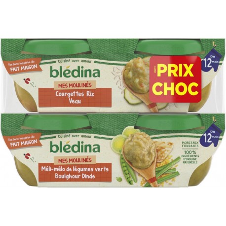 BLEDINA Repas bébé dés 12 mois assortiment les 4 pots 800g