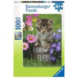 Ravensburger Puzzle 100 p XXL - Chaton parmi les fleurs