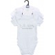 TEX BABY Body bébé bleu/blanc 1 coton 23 mois lot de 3 bodies