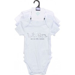 TEX BABY Body bébé bleu/blanc 1 coton 23 mois lot de 3 bodies