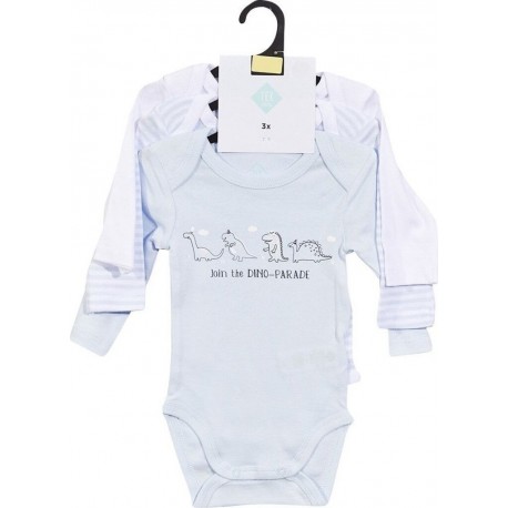 BIO TEX BABY Body bébé BIO bleu manches longues 36 mois TEX BABY lot de 3 bodies