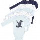 TEX BABY Body bébé bleu marine/blanc 3 mois lot de 5 bodies