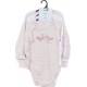 TEX BABY Body bébé Bio rose clair longues 3 mois lot de 3 bodies