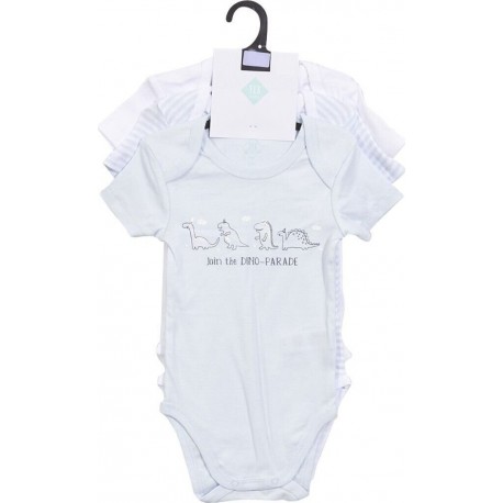 TEX BABY Body bébé bleu/blanc 1 coton 12 mois lot de 3 bodies