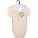 TEX BABY Body bébé corail/blanc coton Bio 12 mois lot de 3 bodies