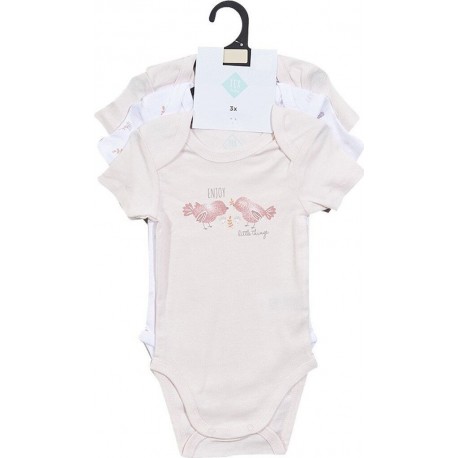 TEX BABY Body bébé rose clair manches courtes 18 mois lot de 3 bodies