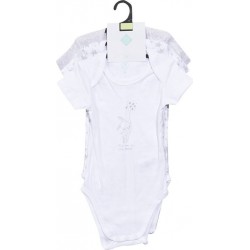 TEX BABY Body bébé gris/blanc 1 coton 18 mois lot de 3 bodies