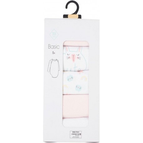 TEX BABY Body bébé rose/blanc 1 coton 12 mois lot de 5 bodies